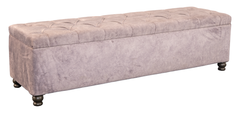 Tufted Accent Wooden Bench – Beige Upholstery & Classic Design
