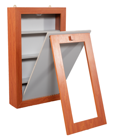 Modern Wall-Mounted Fold-Out Desk with Storage