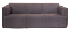 Azure Harmony Wooden Sofa Set – Grey Upholstery & Blue Accent Cushions