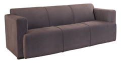 Azure Harmony Wooden Sofa Set – Grey Upholstery & Blue Accent Cushions