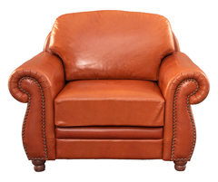 Classic Tan Original cow Leather Sofa Set – Three-Seater Sofa with Matching Armchairs