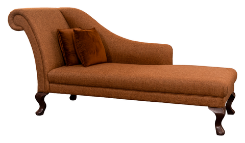 Sleek Lounger Wooden Chaise – Light Grey Upholstery & Curved Design