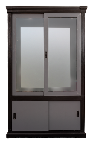 Transitional Display Cabinet with Sliding Doors