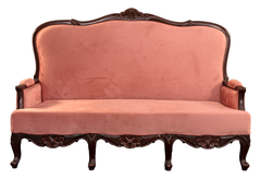 Vintage Rosewood Sofa Set – Shisham Wood Frame with Plush Upholstery