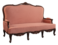 Vintage Rosewood Sofa Set – Shisham Wood Frame with Plush Upholstery