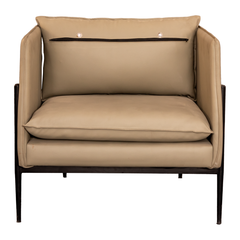 Modern Armchair with Metal Frame and Loose Cushions