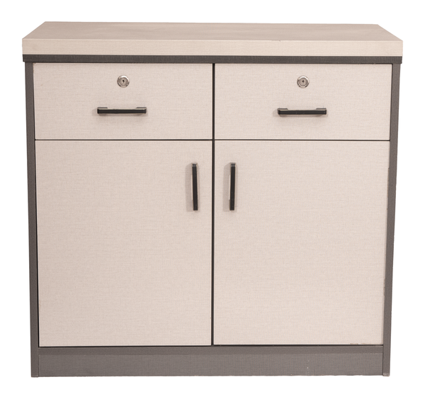 Modern Two-Toned Storage Cabinet with Locking Drawers