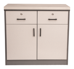 Modern Two-Toned Storage Cabinet with Locking Drawers