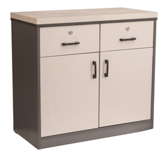 Modern Two-Toned Storage Cabinet with Locking Drawers