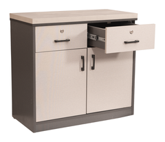 Modern Two-Toned Storage Cabinet with Locking Drawers