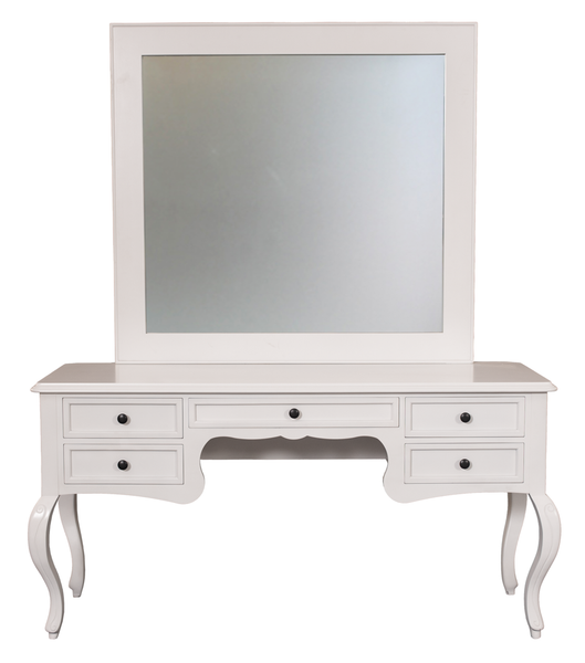 Modern White Vanity Desk with Mirror