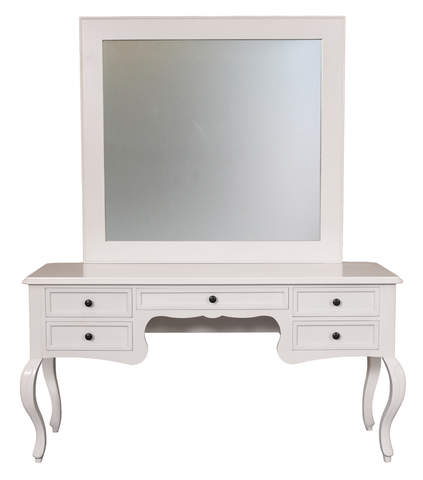 Modern White Vanity Desk with Mirror