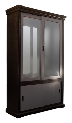 Transitional Display Cabinet with Sliding Doors