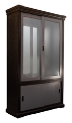 Transitional Display Cabinet with Sliding Doors