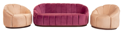 Modern Velvet Sofa Set – Dual Tone Plush Comfort with Accent Cushions