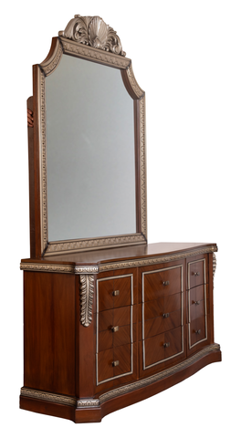 Imperial Classic Bedroom Set – Walnut & Gold Finish