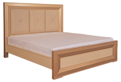 Ivory Luxe Bedroom Set – Tufted King Bed, Mirror Dresser & Side Tables in Golden Offwhite Finish