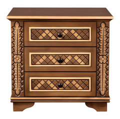 Regal Green Tufted Bedroom Set – King Bed with Carved Dresser & Side Tables