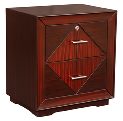 Geo Frame King Bedroom Set – Geometric Panel Design with Dresser & Side Tables