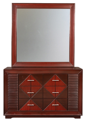 Geo Frame King Bedroom Set – Geometric Panel Design with Dresser & Side Tables