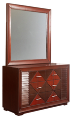 Geo Frame King Bedroom Set – Geometric Panel Design with Dresser & Side Tables