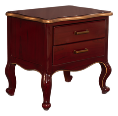 Classic Royal Bed Set – Tufted Headboard, Carved Legs & Bargandi Finish
