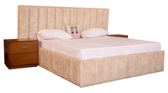 Plush Upholstered Bedroom Set – King Size Bed with Side Tables