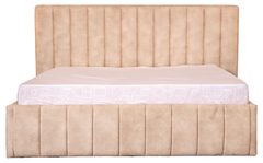 Plush Upholstered Bedroom Set – King Size Bed with Side Tables
