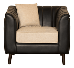 Black Leatherette Sofa Set – Sophisticated Comfort in Tooth & Keekar Wood Frame - Silaj Furniture