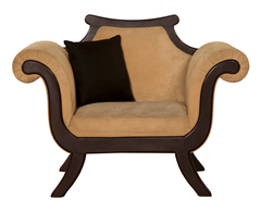Contemporary Curved Arm Sofa – Shisham Wood Luxury Statement Piece - Silaj Furniture