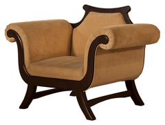 Contemporary Curved Arm Sofa – Shisham Wood Luxury Statement Piece - Silaj Furniture