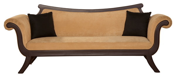 Contemporary Curved Arm Sofa – Shisham Wood Luxury Statement Piece
