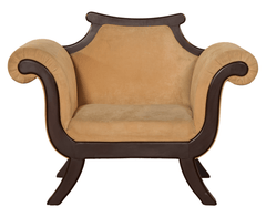Contemporary Curved Arm Sofa – Shisham Wood Luxury Statement Piece - Silaj Furniture
