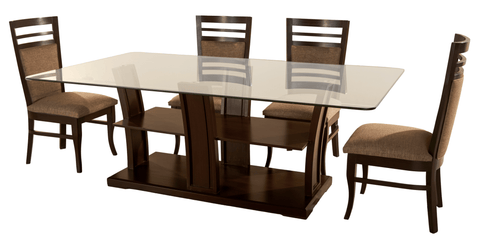 Premium 6 - Seater Dining Set — Glass Elegance & Upholstered Comfort - Silaj Furniture